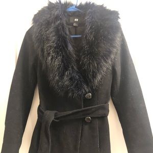 H&M fur outdoor coat